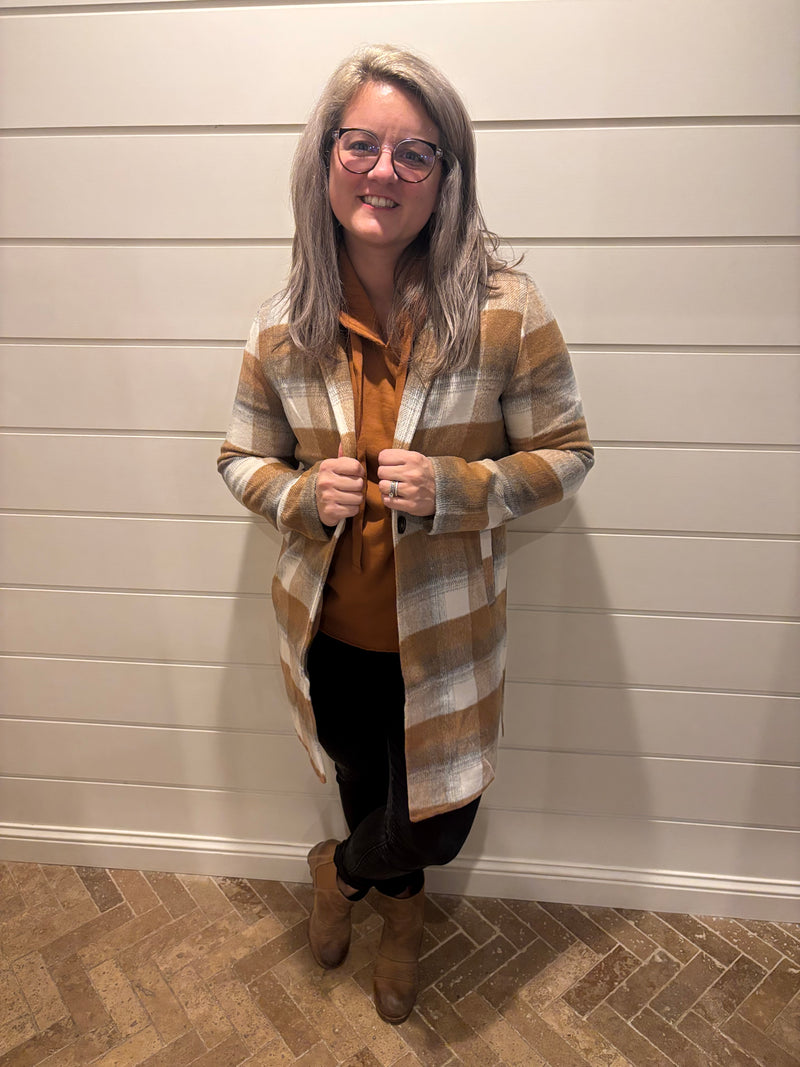 Long Plaid Coat
