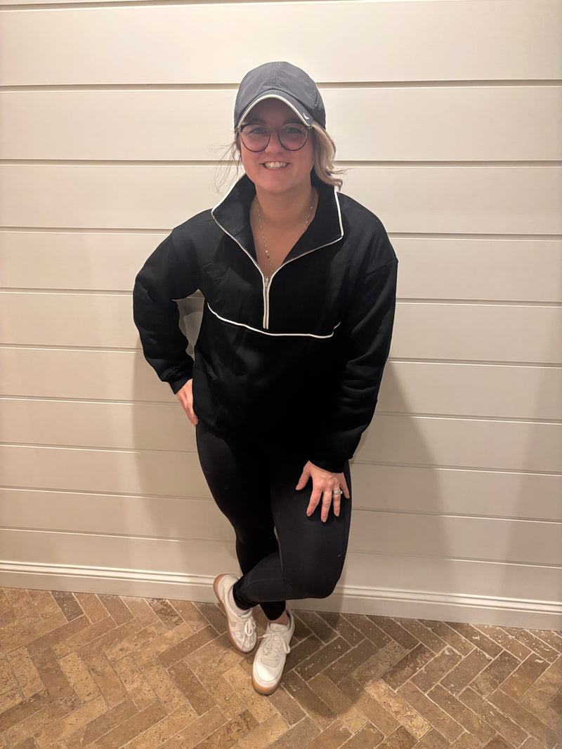 Alpine Half Zipped Collar Contrast Sweatshirt