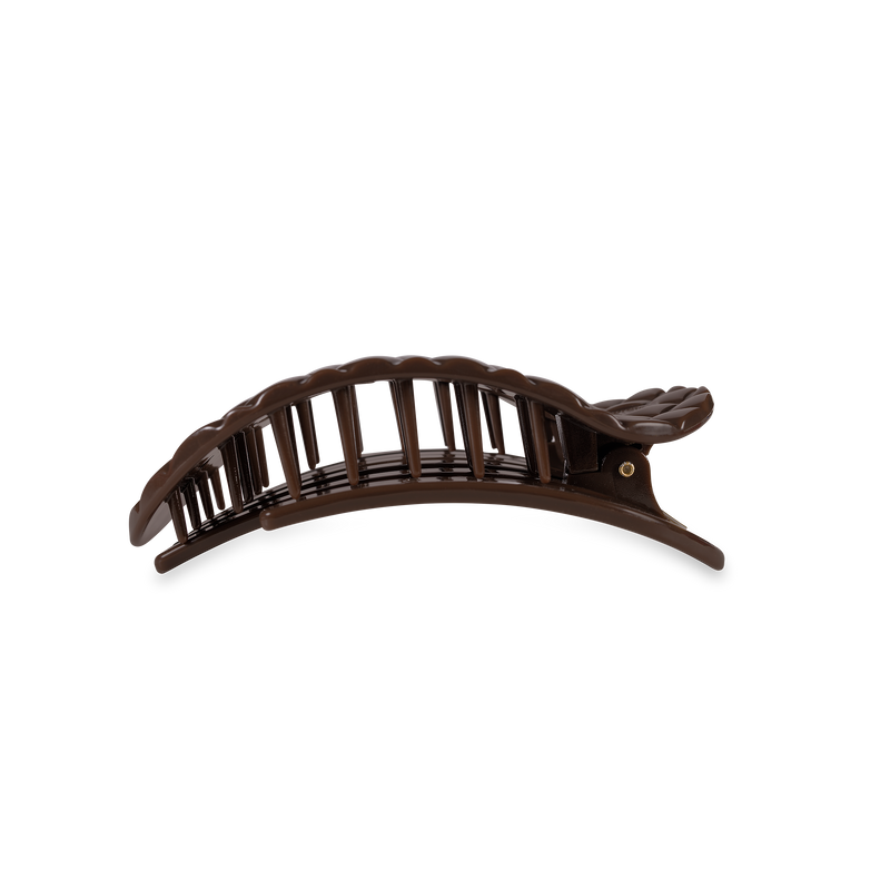 Flat Round Hair Clip | Medium | Truly Taupe Quilted