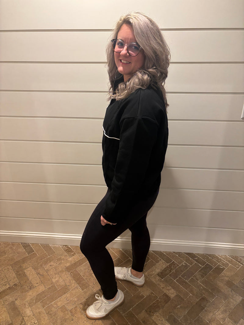 Alpine Half Zipped Collar Contrast Sweatshirt