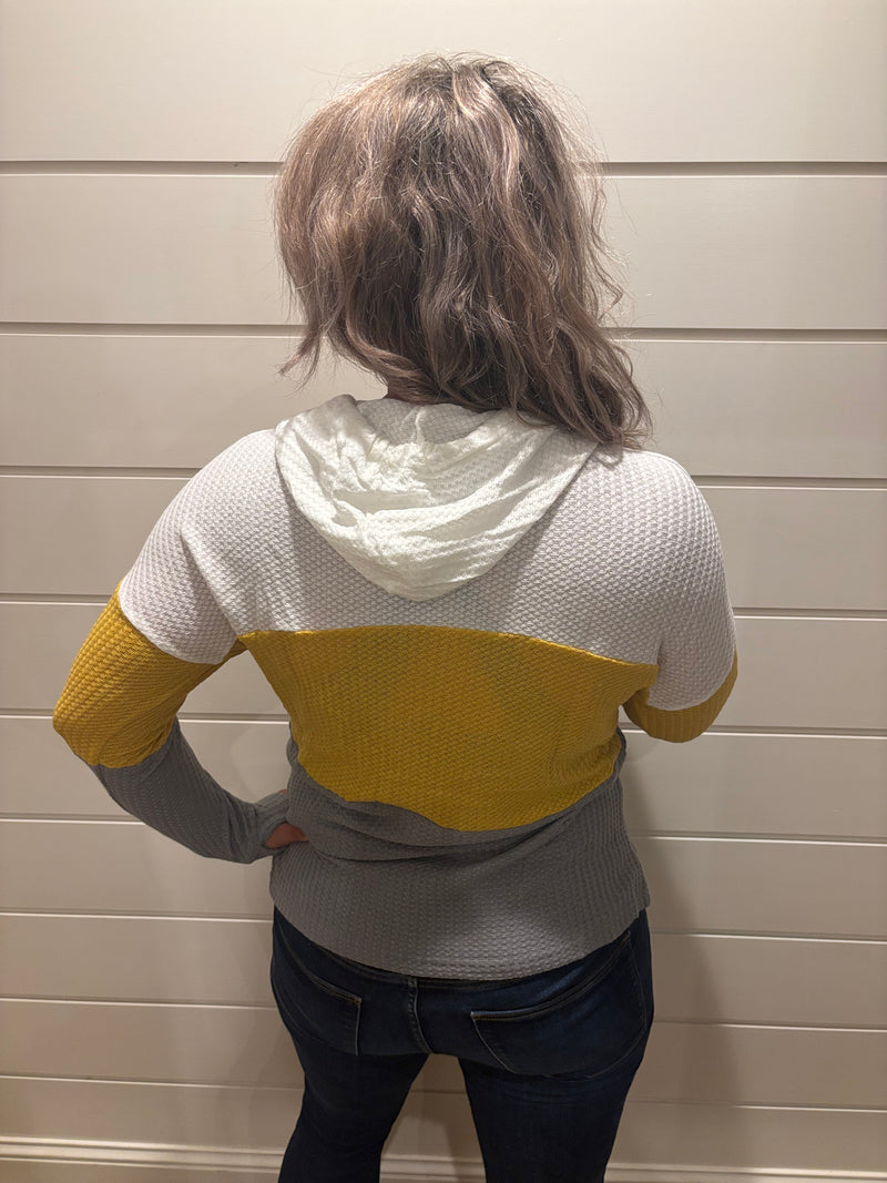 Thumb Hole Colorblock Hoodie Sweatshirt