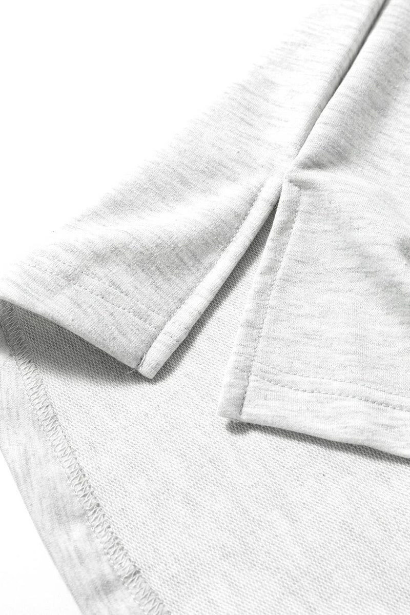 Two Tone Contrast Waffle Knit Patched Buttoned V Neck Top