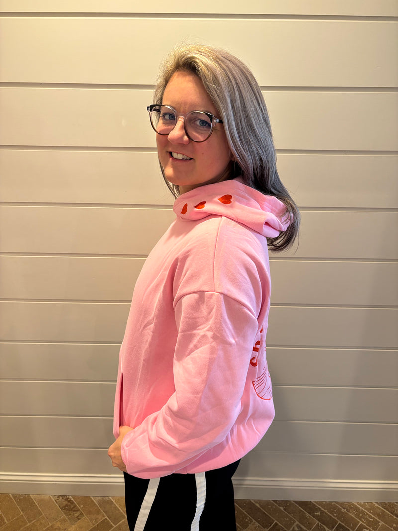 Chasing Sunset & Waves Embroidered fleece oversized Hoodie