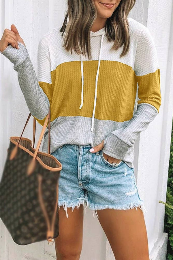 Thumb Hole Colorblock Hoodie Sweatshirt