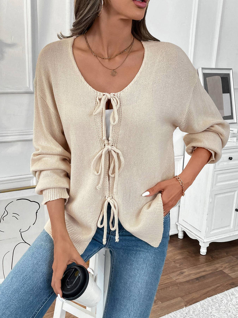 Bow Tie Front Cardigan Sweater SZ29-SW626