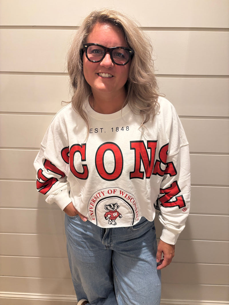 Wisconsin Phipps Split Sleeve Cropped Longsleeve