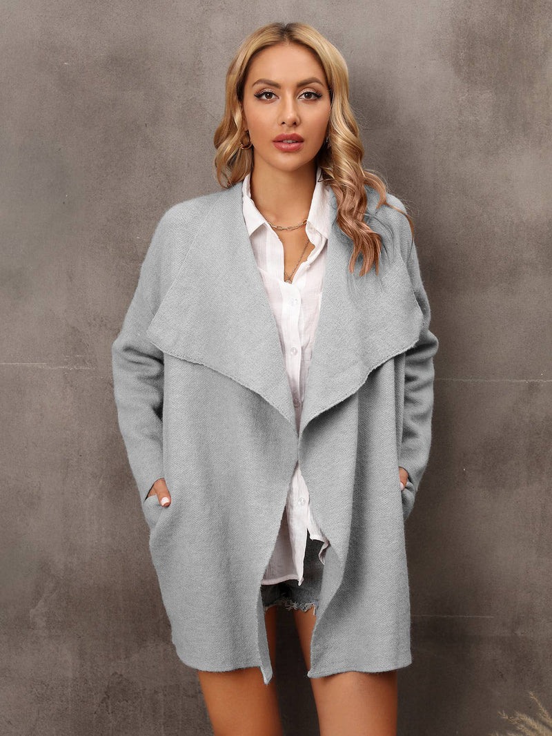 Wide Lapel Knit Open Cardigan SZ53-SW9138