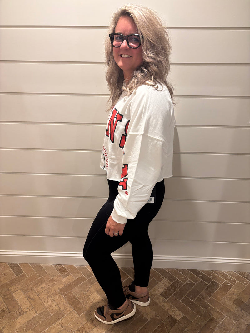 Wisconsin Phipps Split Sleeve Cropped Longsleeve