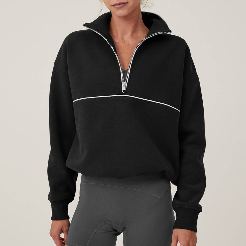 Alpine Half Zipped Collar Contrast Sweatshirt