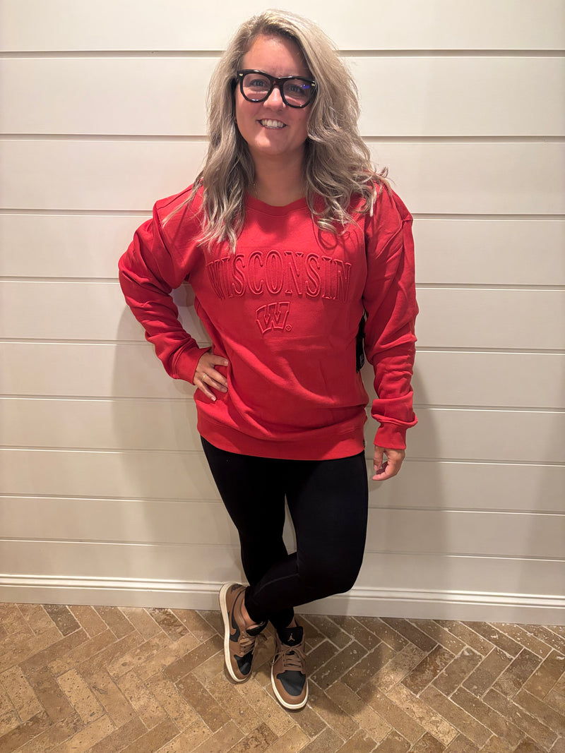 Wisconsin Easley Embossed Comfort Crew