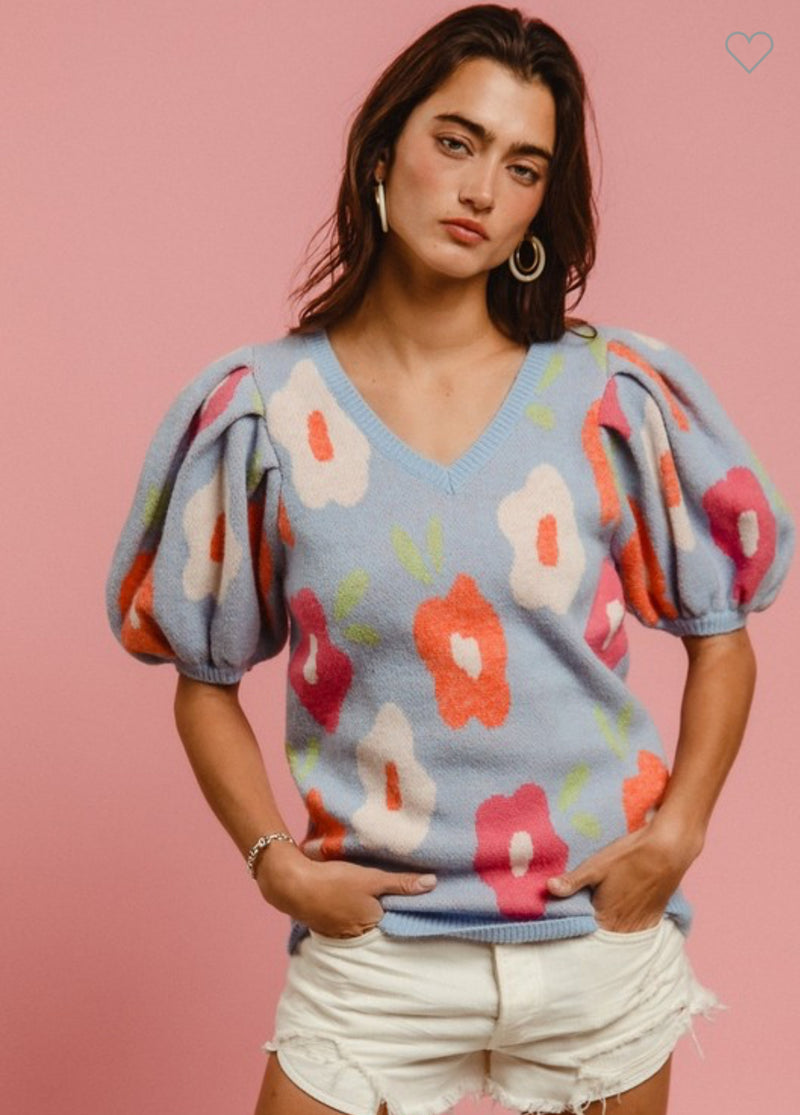 Floral Puff Sleeve