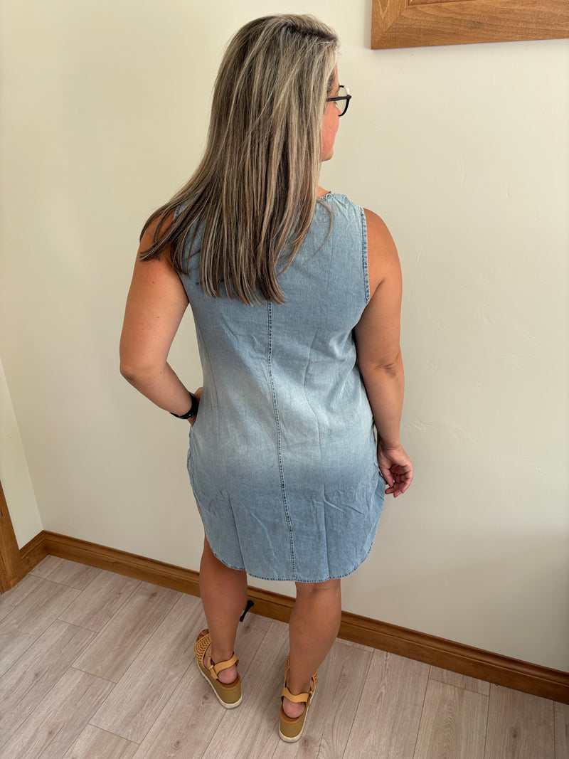 Light Wash Chambray Dress