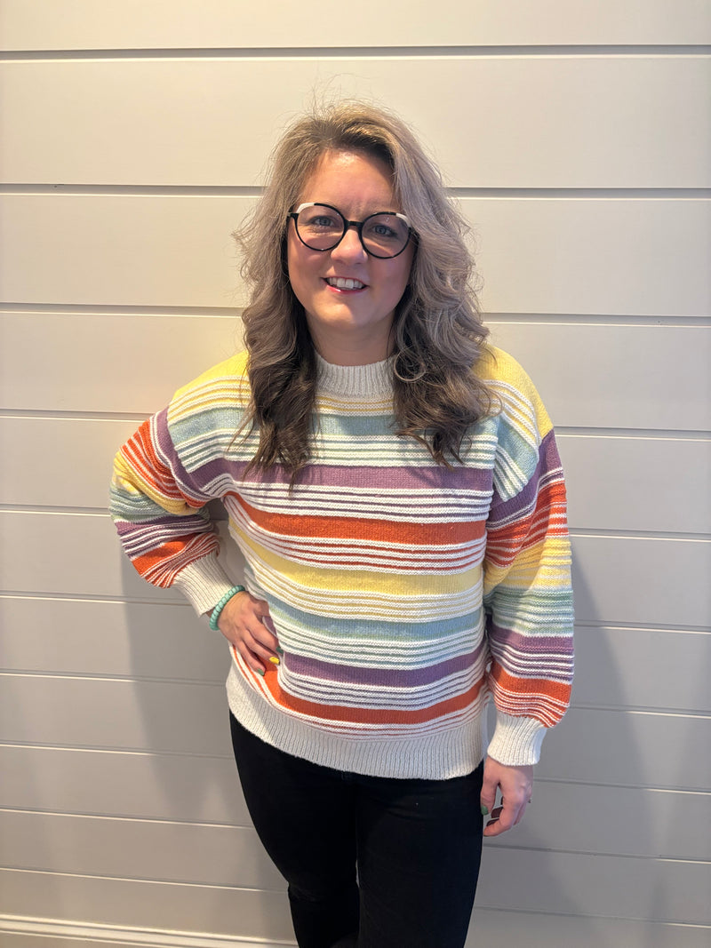 Over the Rainbow Striped Sweater
