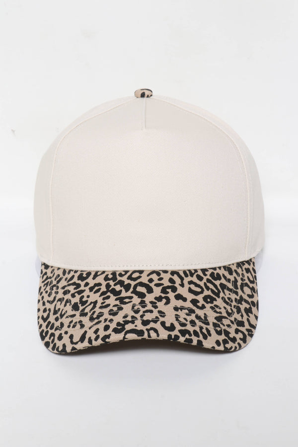 5 Panels with Leopard Print Brim 5 Panel Caps/ Ashwaubenon Optional