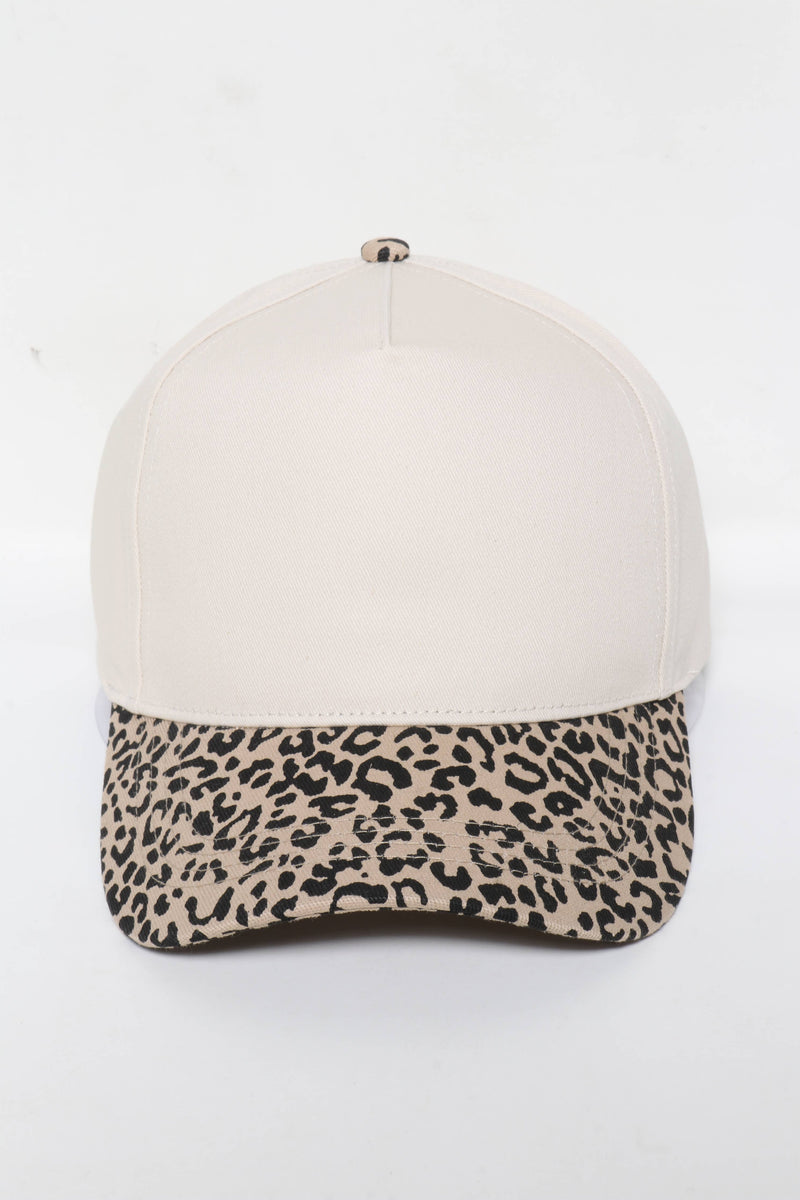 5 Panels with Leopard Print Brim 5 Panel Caps/ Ashwaubenon Optional