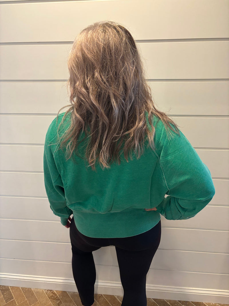 Green Quarter Zip Sweatshirt