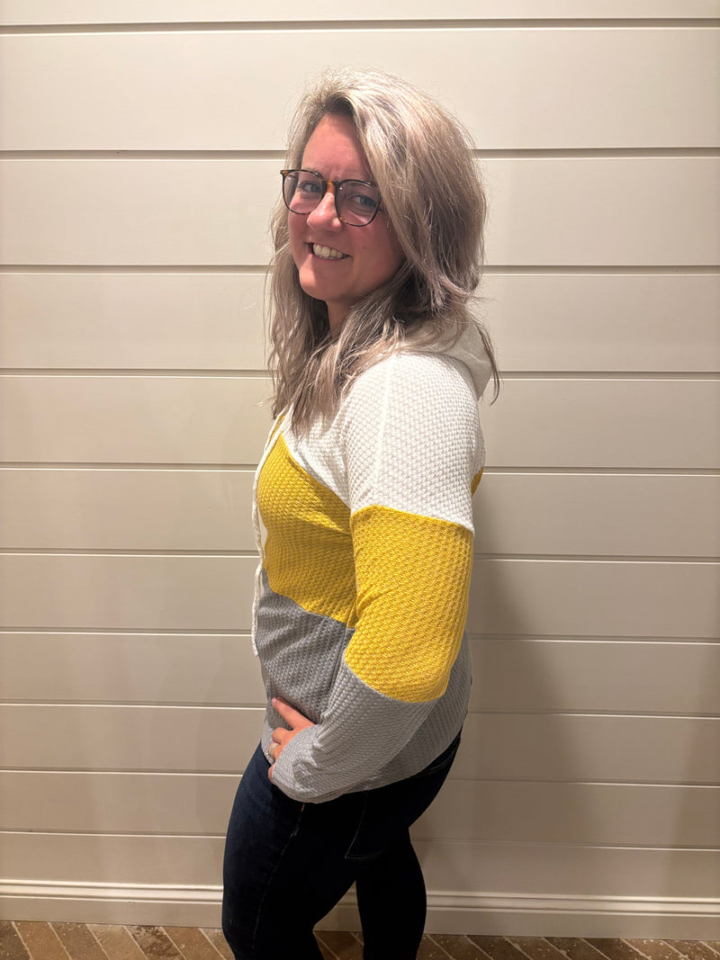 Thumb Hole Colorblock Hoodie Sweatshirt