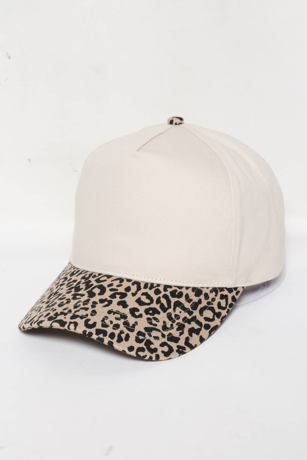 5 Panels with Leopard Print Brim 5 Panel Caps/ Ashwaubenon Optional