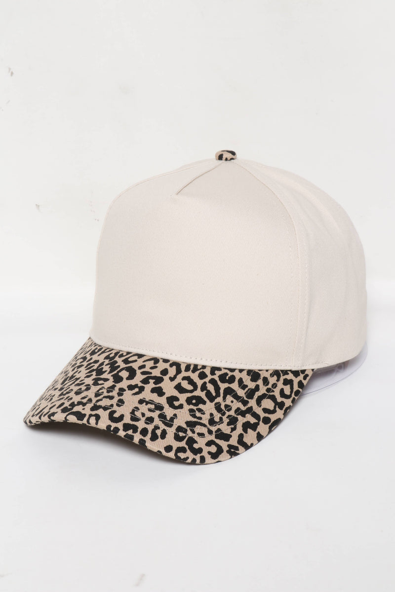 5 Panels with Leopard Print Brim 5 Panel Caps/ Ashwaubenon Optional
