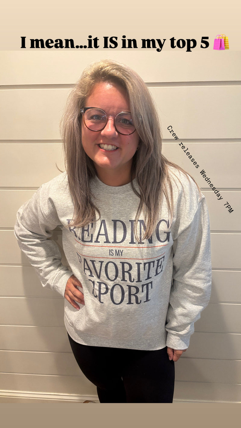 Reading Is My Favorite Sport Graphic Sweatshirt