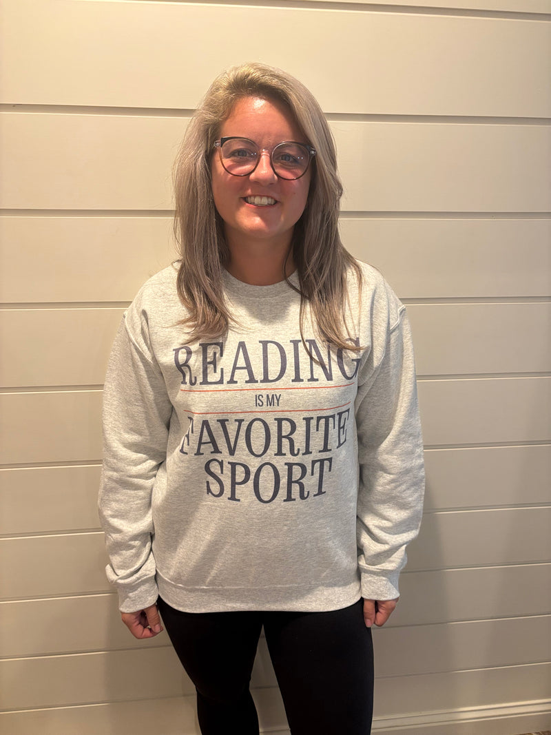Reading Is My Favorite Sport Graphic Sweatshirt