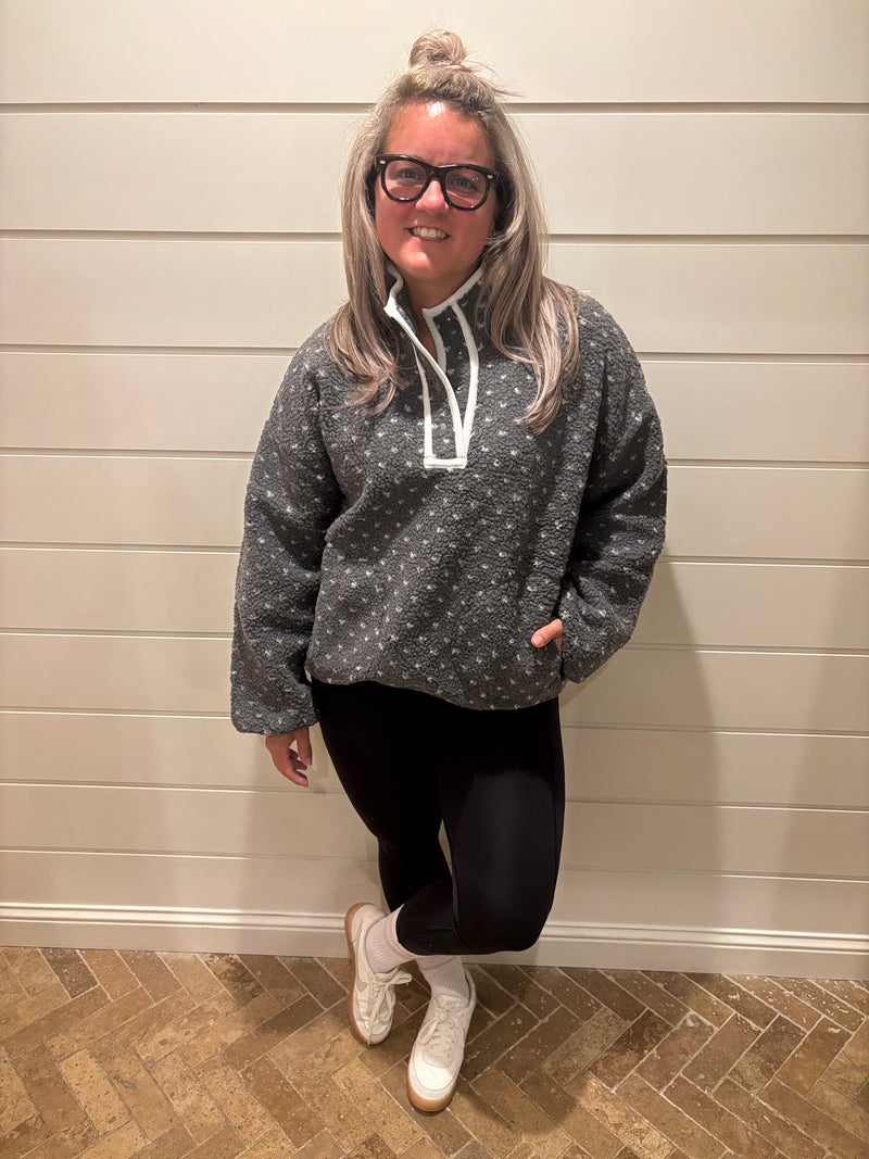 HEART SHERPA FLEECE PULLOVER / WL25-11073