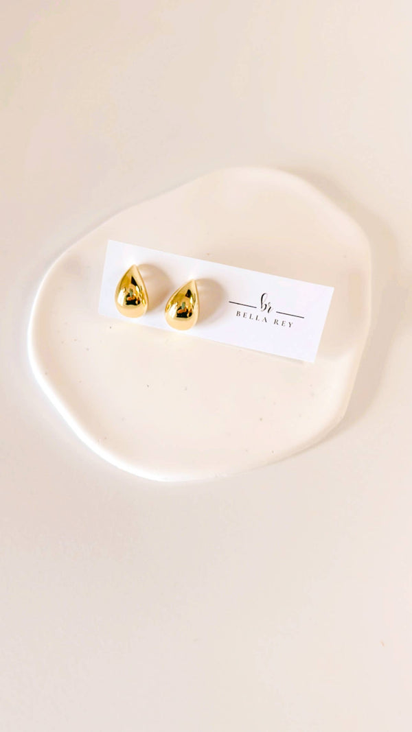 The Olivia teardrop gold plated stud earrings