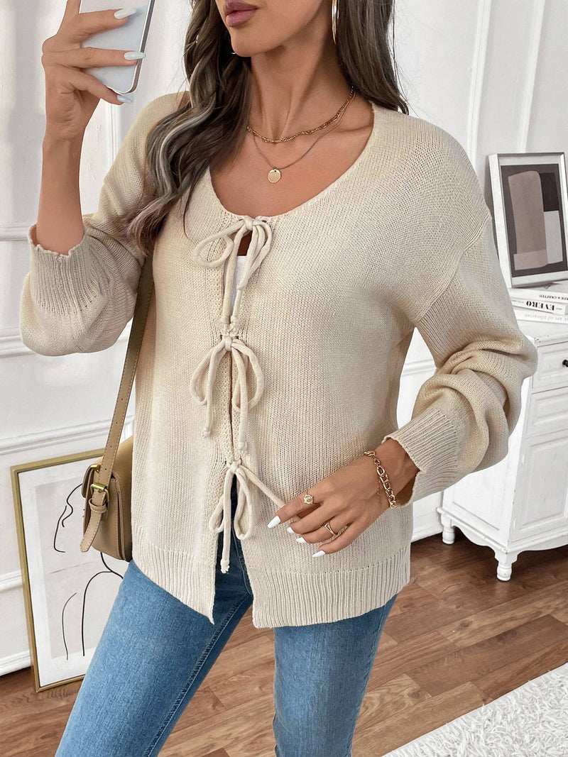 Bow Tie Front Cardigan Sweater SZ29-SW626