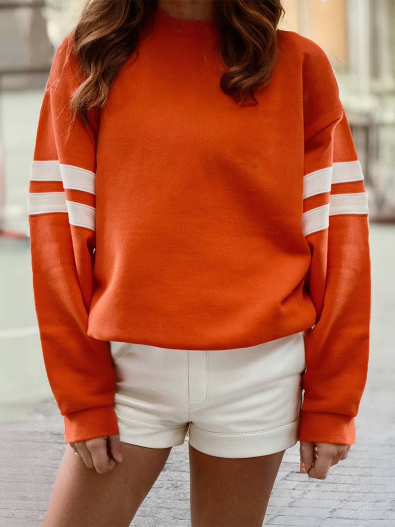 Varsity Striped Detail Drop Shoulder Oversized Sweatshirt