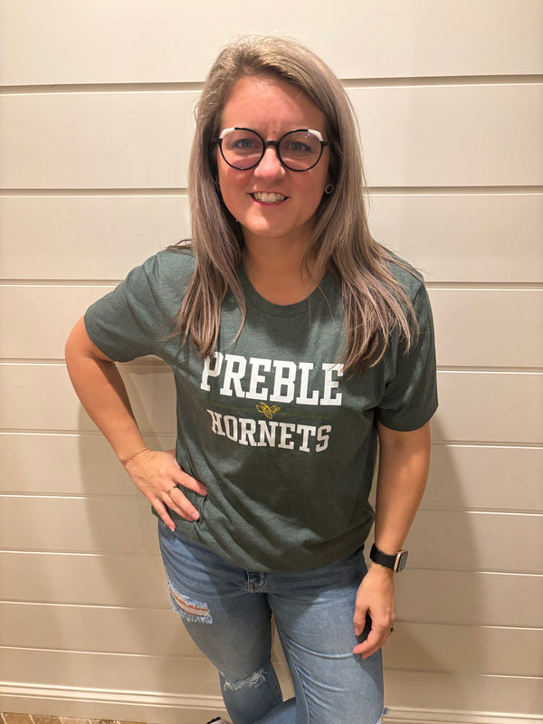 Preble BELLA CANVAS YOUTH & ADULT TEE - Varsity Heather Forest