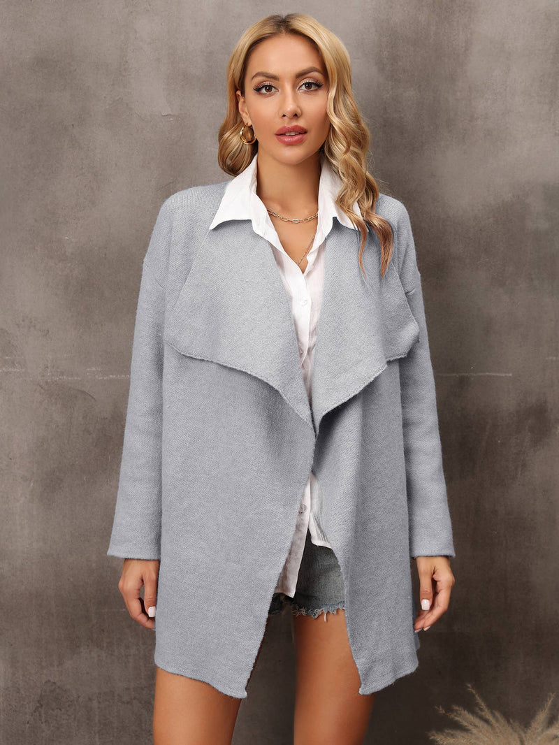 Wide Lapel Knit Open Cardigan SZ53-SW9138