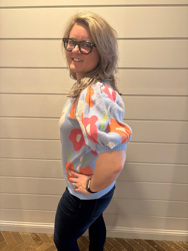 Floral Puff Sleeve