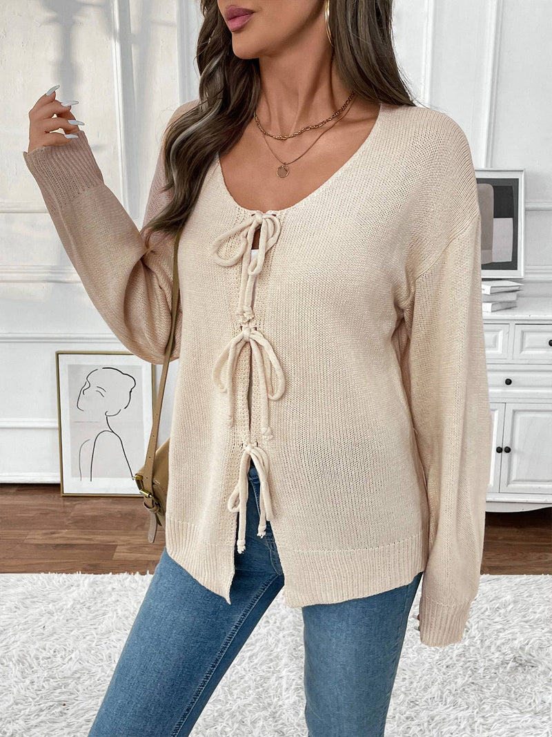 Bow Tie Front Cardigan Sweater SZ29-SW626