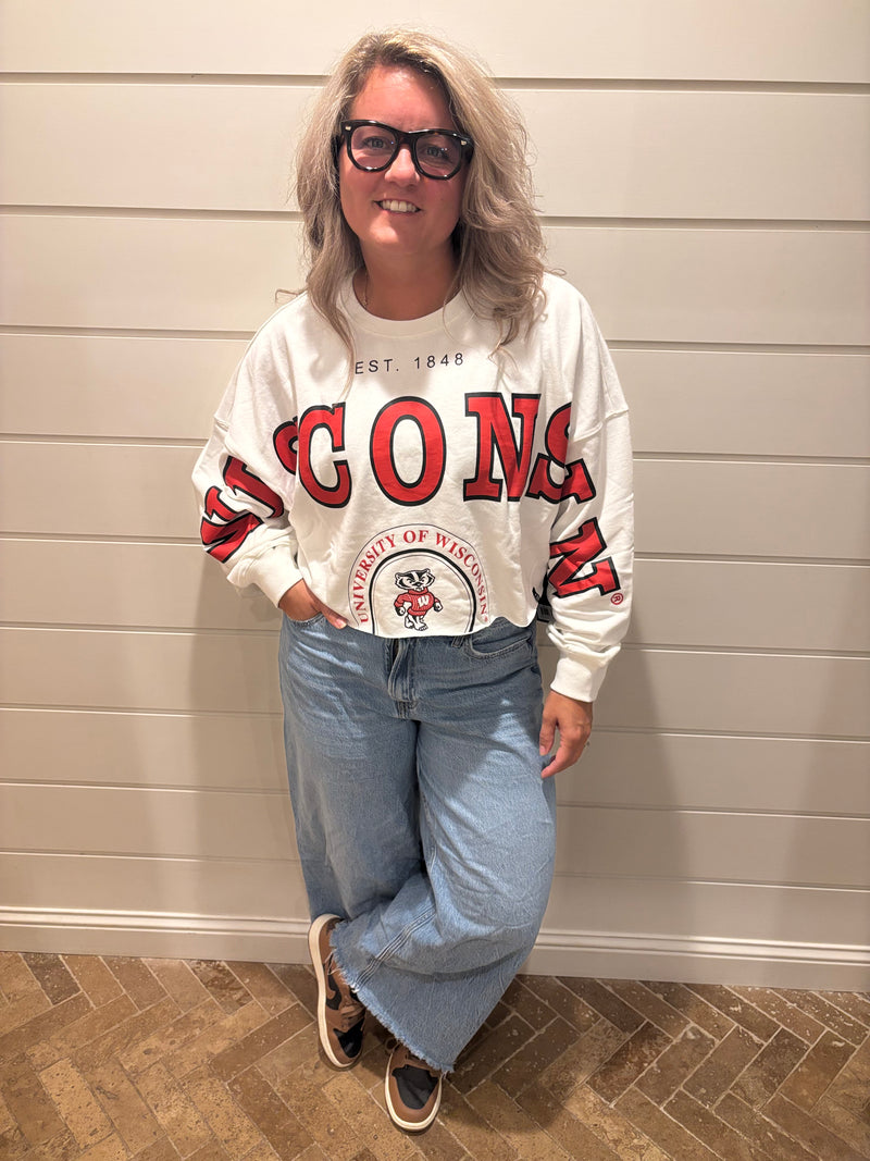 Wisconsin Phipps Split Sleeve Cropped Longsleeve