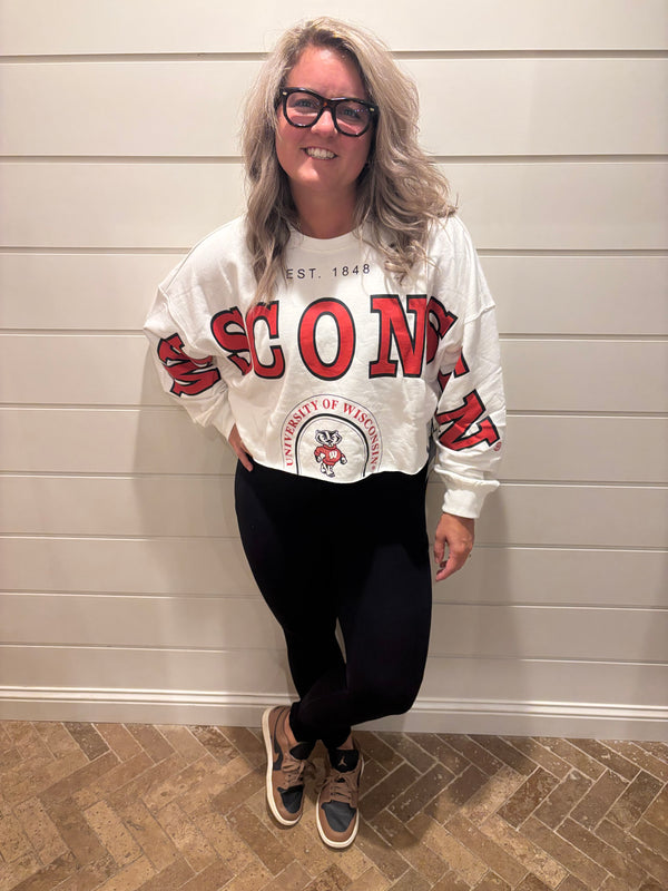 Wisconsin Phipps Split Sleeve Cropped Longsleeve