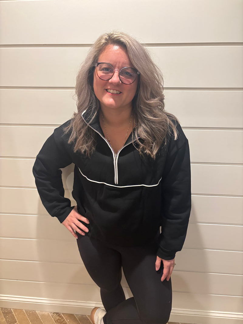 Alpine Half Zipped Collar Contrast Sweatshirt