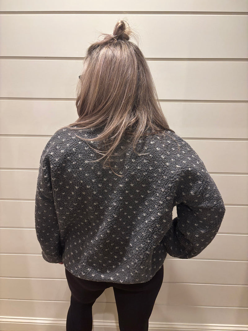 HEART SHERPA FLEECE PULLOVER / WL25-11073