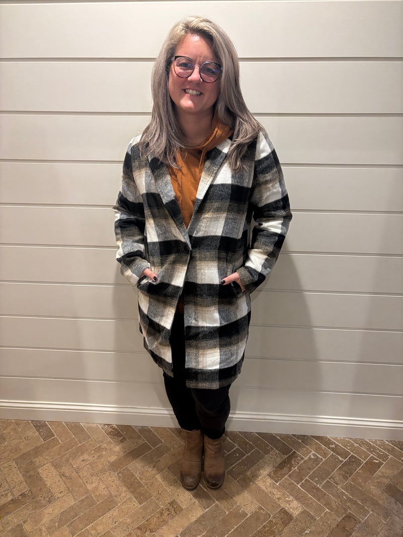 Long Plaid Coat