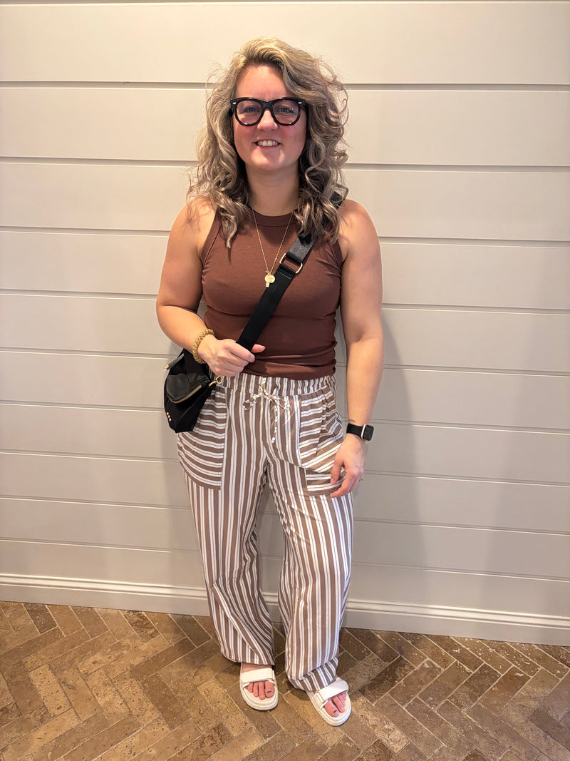 STRIPED KNIT PANTS
