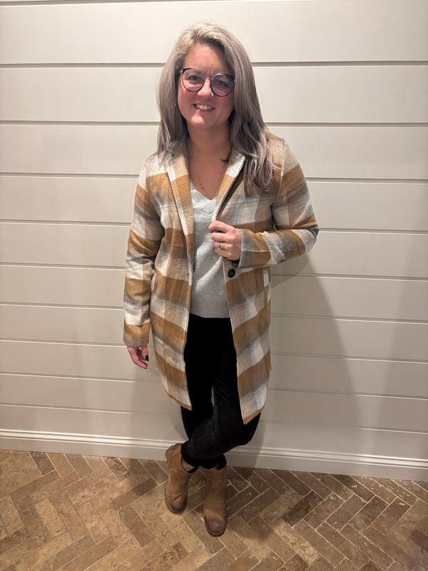 Long Plaid Coat