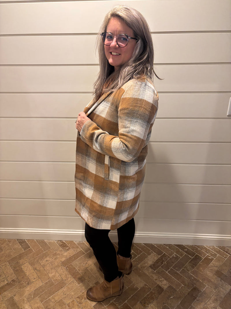 Long Plaid Coat