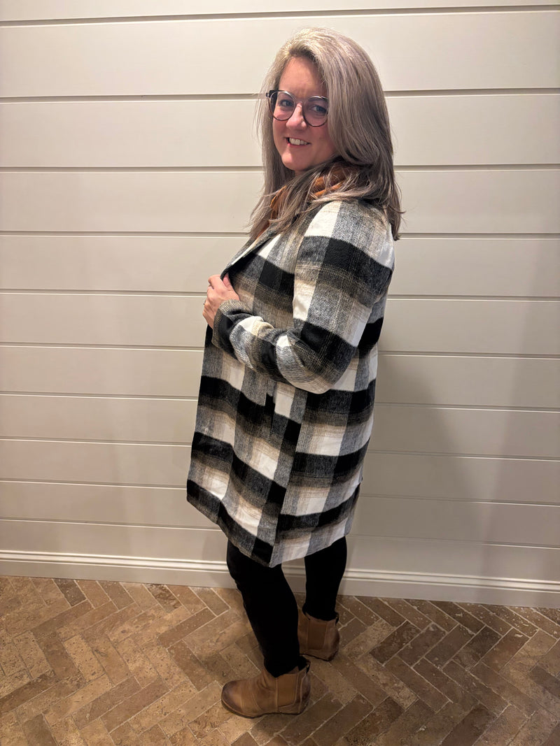 Long Plaid Coat