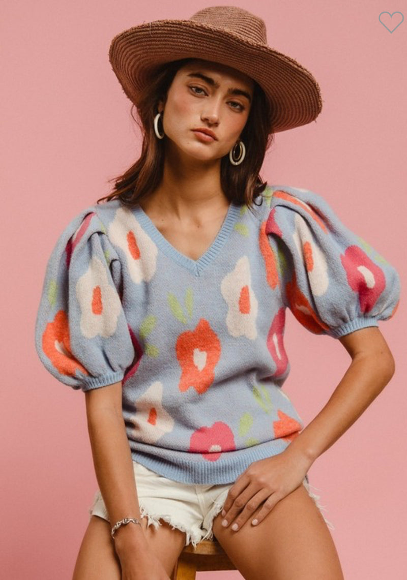 Floral Puff Sleeve