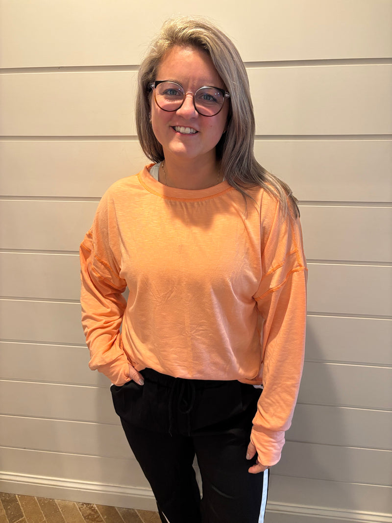 Cut-Out Backless Long Sleeve Sports Sweatshirt