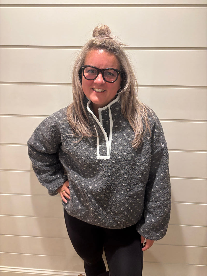HEART SHERPA FLEECE PULLOVER / WL25-11073