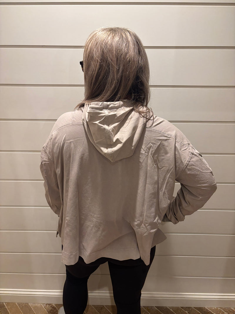 IT2401A Drawstring High Neck Oversized Hoodie