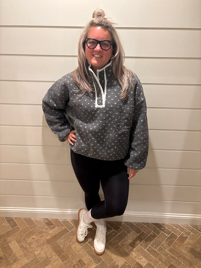 HEART SHERPA FLEECE PULLOVER / WL25-11073