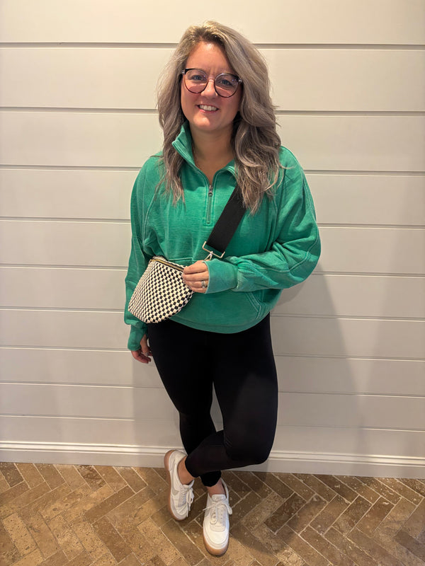 Green Quarter Zip Sweatshirt