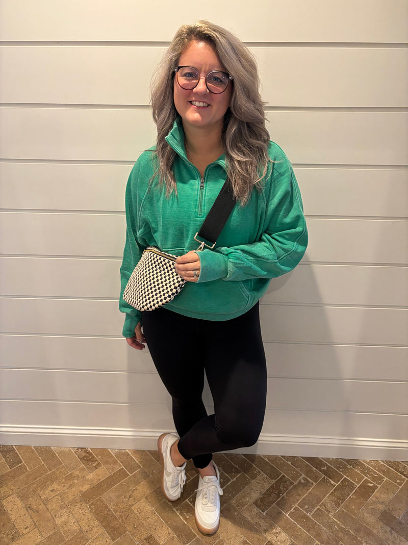 Green Quarter Zip Sweatshirt