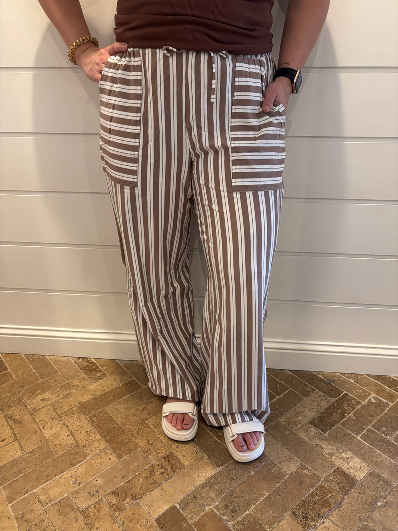 STRIPED KNIT PANTS
